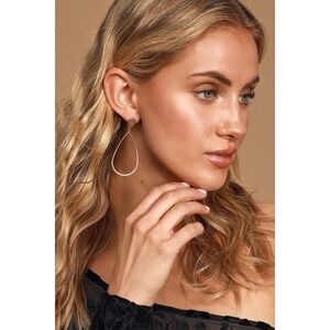 Lulus Glisten And Gleam Gold Teardrop Earrings